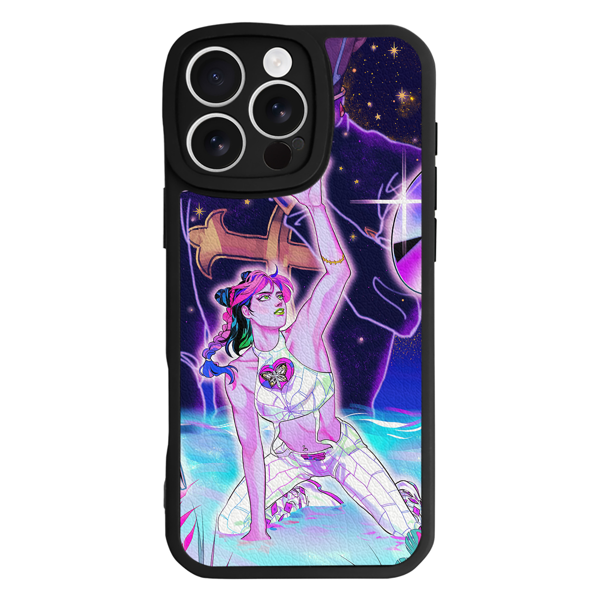 （画像用） ジョジョの奇妙な冒険 JoJo's Bizarre Adventure 【iPhone 16シリーズ対応】シリコンスマホケース（レザー調） 材質：シリコン